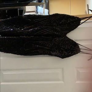 Black sparkly dress.
